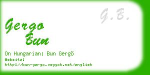 gergo bun business card